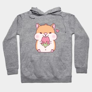 Cute Chubby Hamster Munching On Strawberry Hoodie